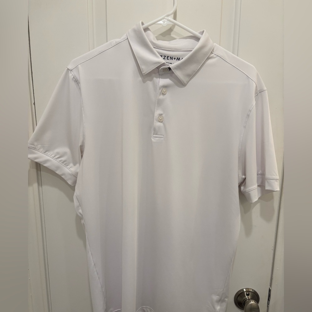 Mizzen+Main Versa Men’s Polo - White (Medium Trim Fit)